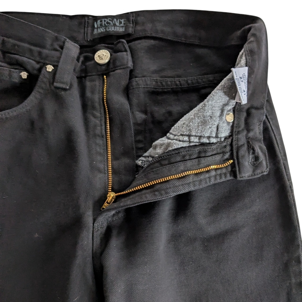 Versace Black High Rise Jeans Size 27 - Picture 5 of 11